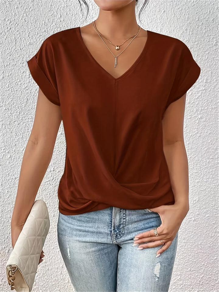 Komfortabel T-shirt med elegant halsudskæring (MIDLERTIDIGT 1+1 GRATIS!)