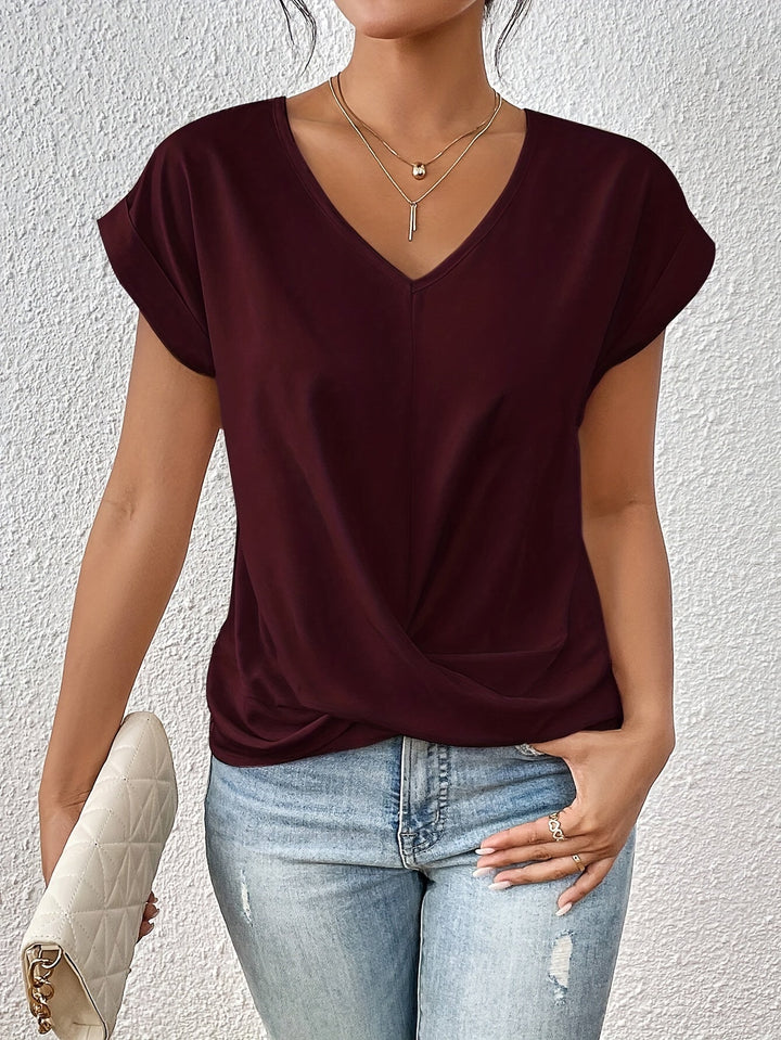Komfortabel T-shirt med elegant halsudskæring (MIDLERTIDIGT 1+1 GRATIS!)